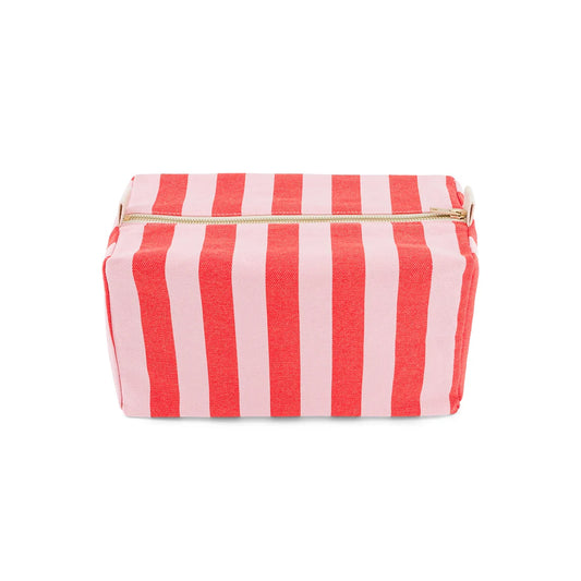 Wash bag - Vic - Candy pink / Red Stripes | Rose in April