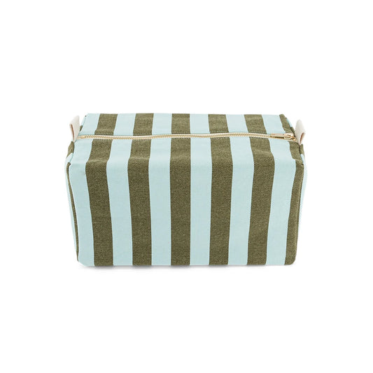 Wash bag - Vic - Aqua/Olive Stripes | Rose in April - de inKijk
