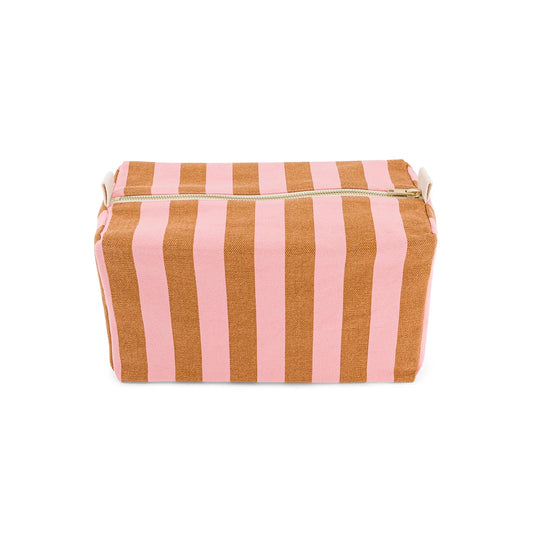 Wash bag - Vic - Caramel/Strawberry Stripes | Rose in April - de inKijk