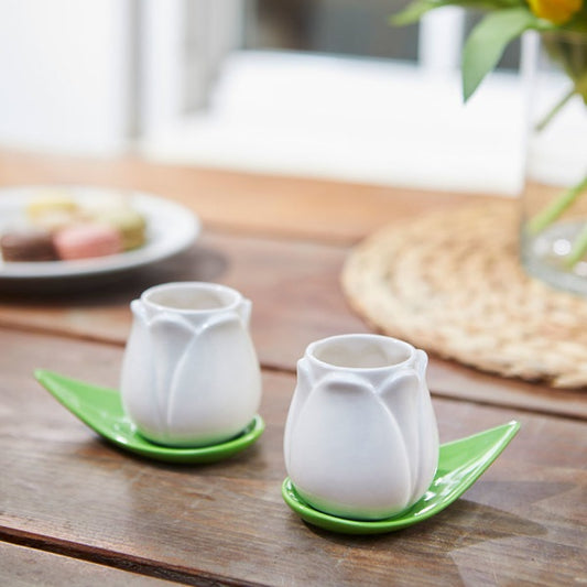 Coffee cup set tulip - white | Balvi - de inKijk
