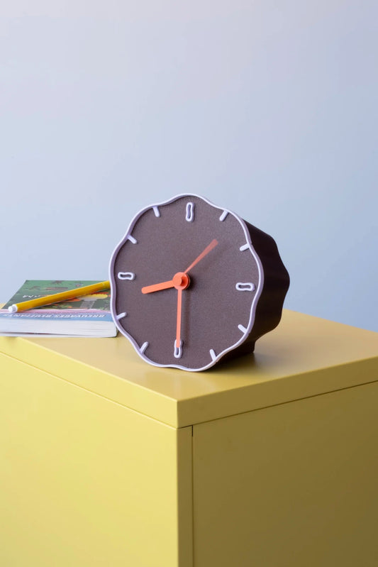Tableclock Margherita - Brown/Lilac/Orange | Warren & Laetitia
