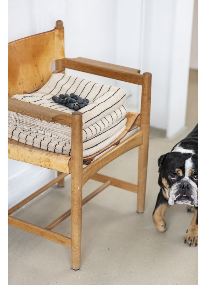 Naram bath towel - creme & ink | Bongusta - de inKijk