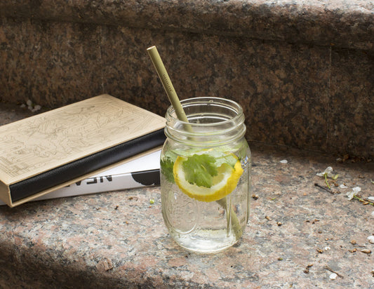 Bamboe rietjes - set v. 8 + borstel | Kikkerland - de inKijk