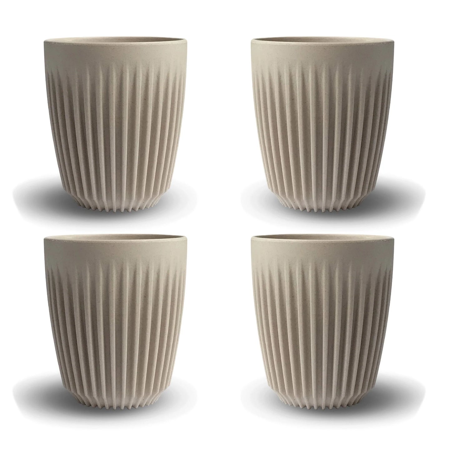 Herbruikbare koffiebekers - 9 cl - set v. 4 - natural | HUSKEE - de inKijk
