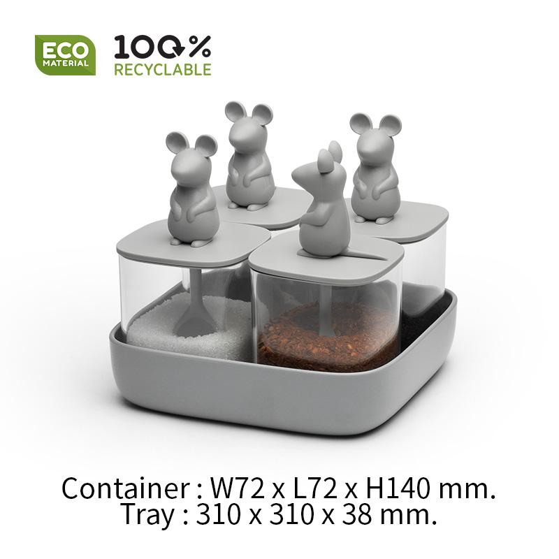 Lucky Mouse opbergdozen - set v. 4 | Qualy - de inKijk