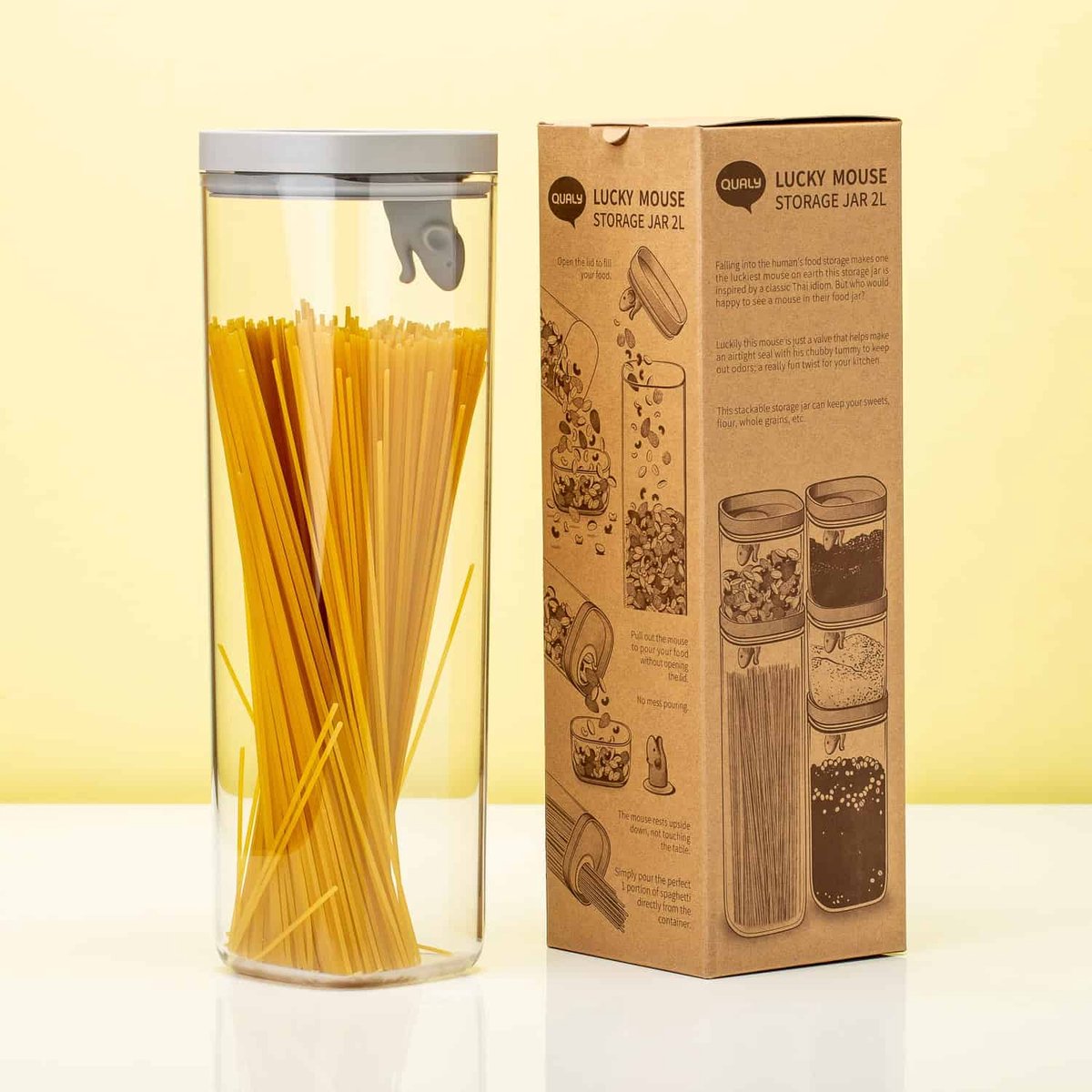 Lucky Mouse voorraaddoos - 2L | Qualy - de inKijk