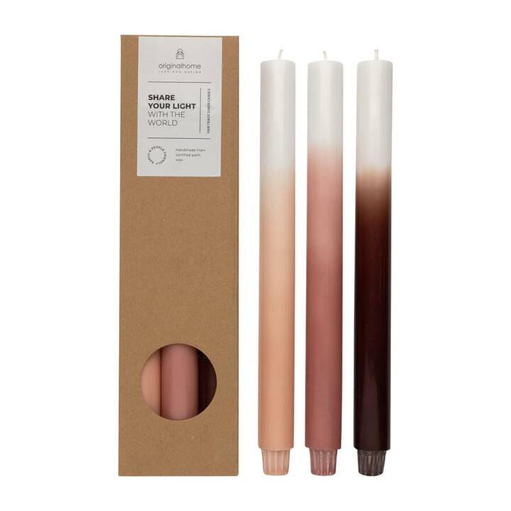 Gradient candles - dusty rose - set v.3 | Original Home - de inKijk
