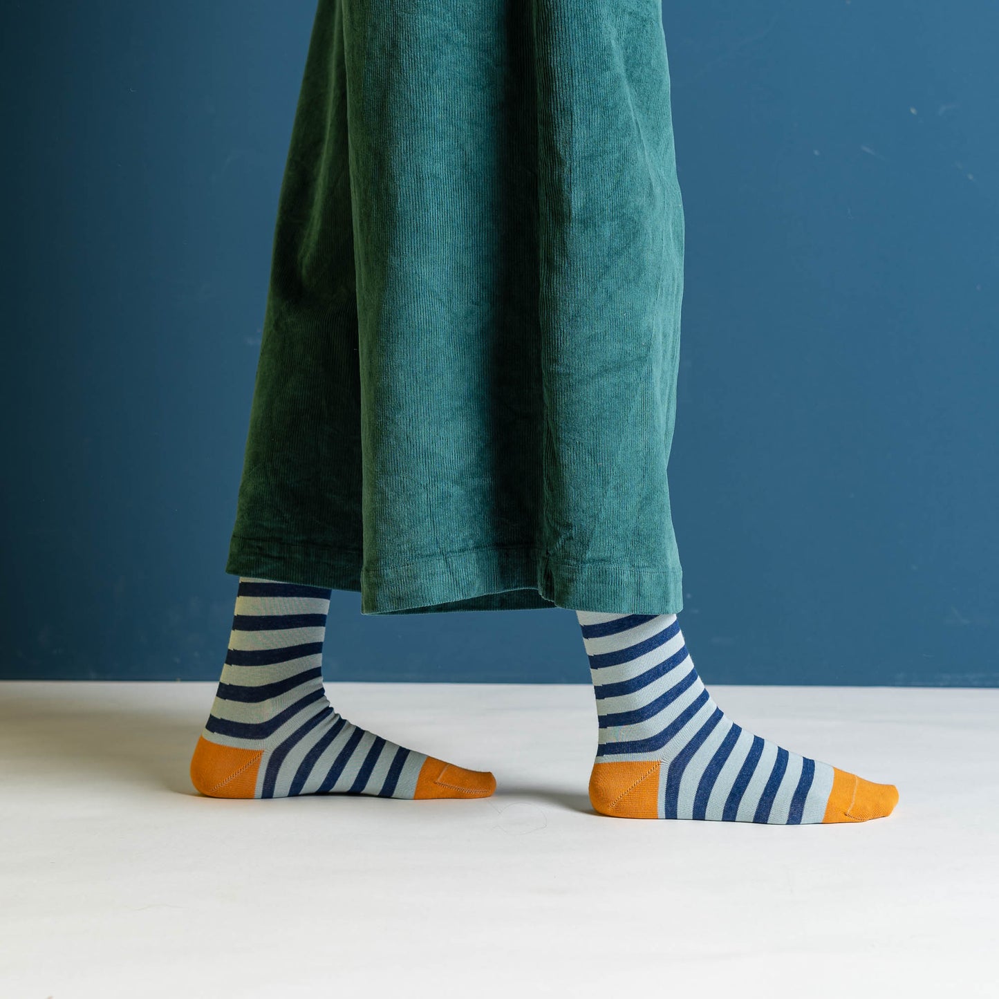 Sokken - block stripes petrol | Nice Nice Nice - de inKijk