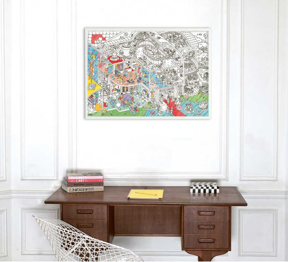 Crazy museum - Giant coloring poster | Omy - de inKijk