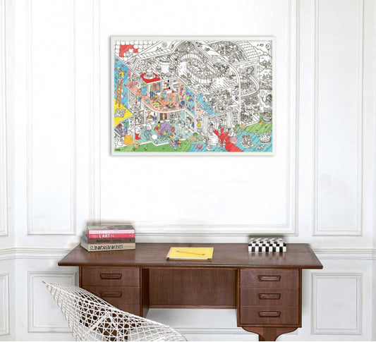 Crazy museum - Giant coloring poster | Omy - de inKijk