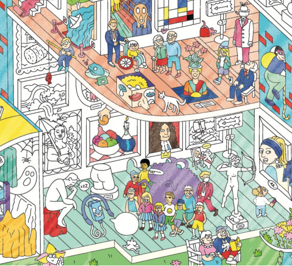 Crazy museum - Giant coloring poster | Omy - de inKijk