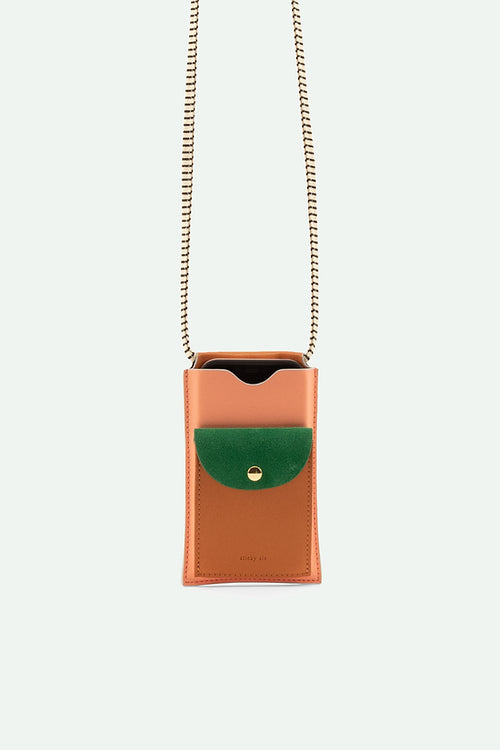 Phone pouch - french pink + croissant brown | Sticky Sis