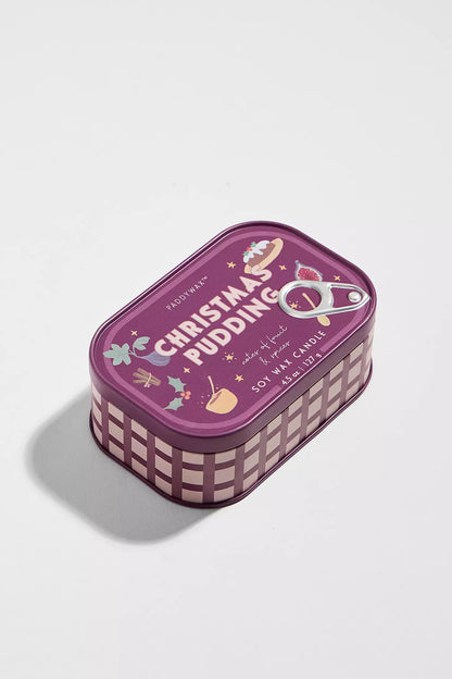 Bistro printed tin candle - Christmas Pudding | Paddywax