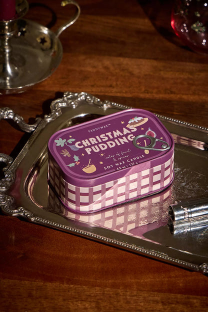 Bistro printed tin candle - Christmas Pudding | Paddywax