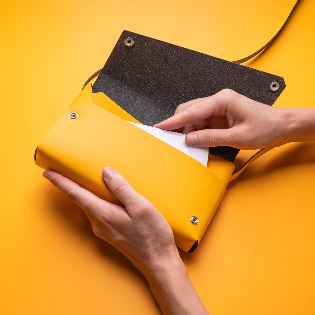 S Bag - Yellow Eclipse - Recyled Leather | LEMUR