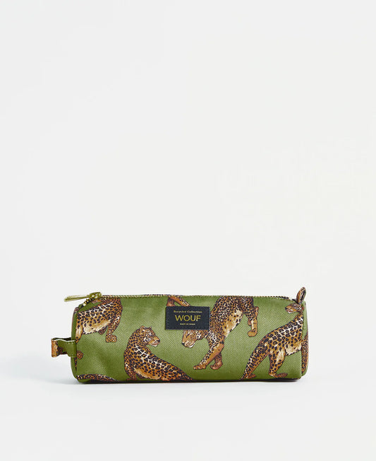 Olive leopard pencil case | Wouf - de inKijk