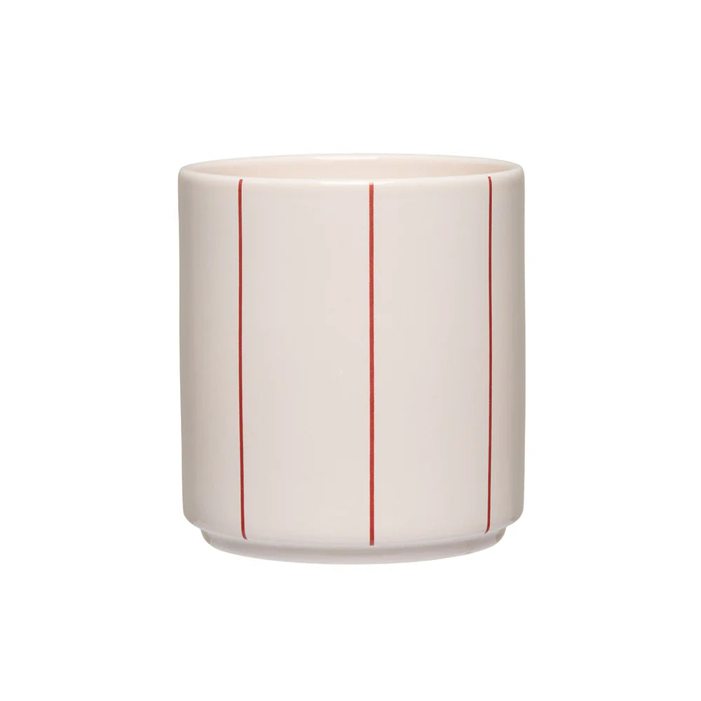 Pyjamas Cup - Coral Red Stripes | Design Letters