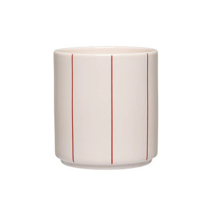 Pyjamas Cup - Coral Red Stripes | Design Letters
