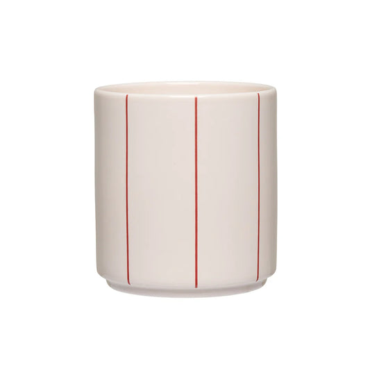 Pyjamas Cup - Coral Red Stripes | Design Letters