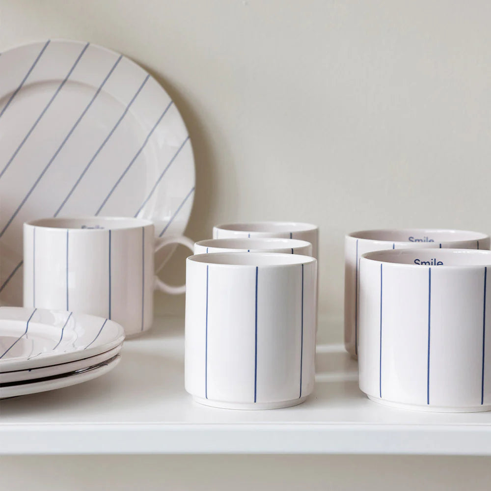 Pyjamas Cup - Midnight Blue Stripes | Design Letters