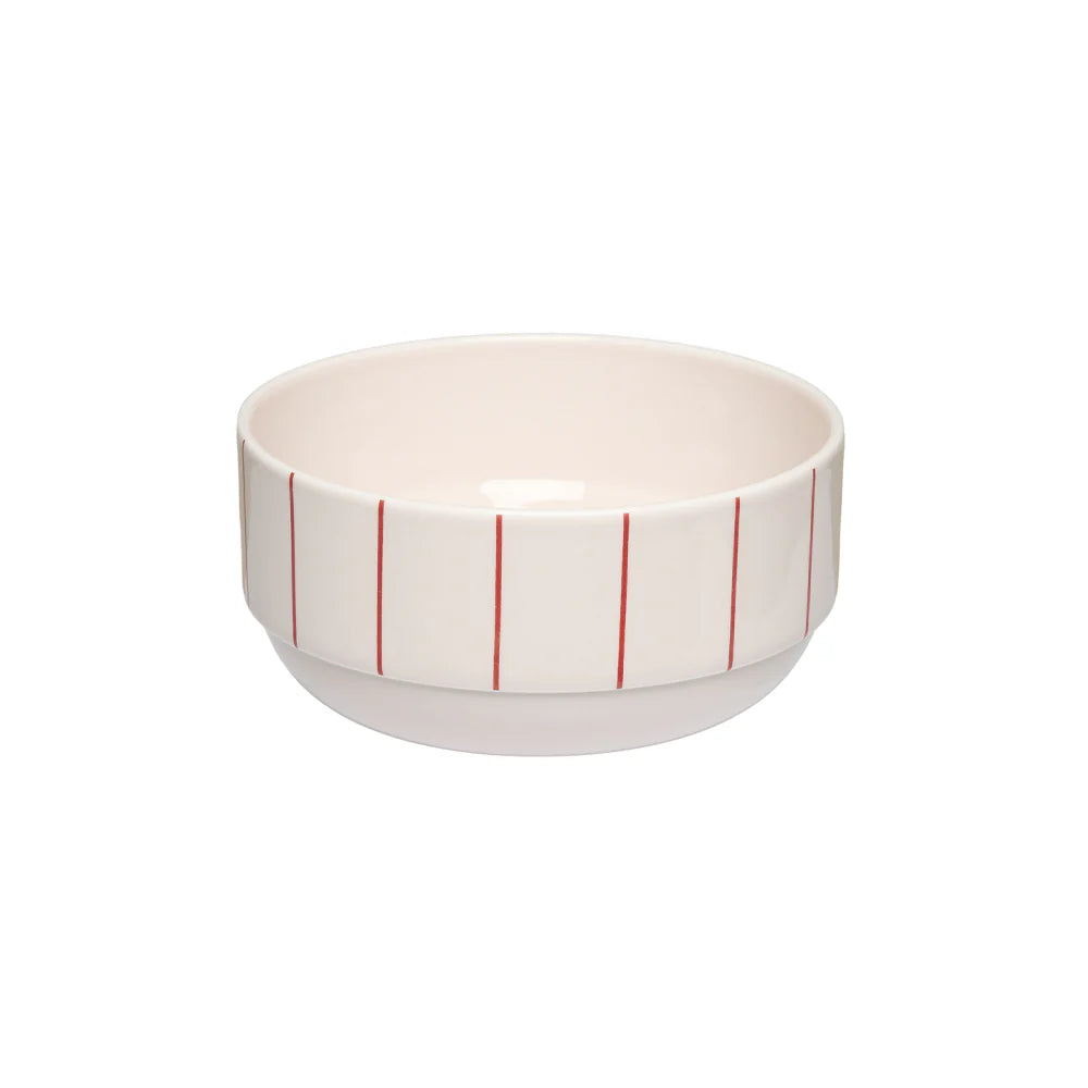 Pyjamas Bowl - Coral Red Stripes | Design Letters