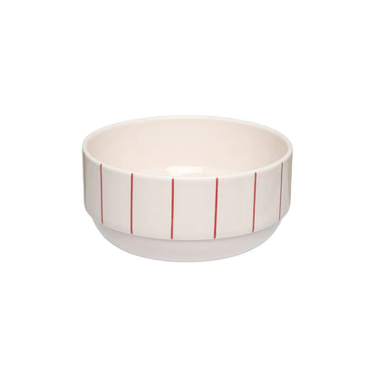 Pyjamas Bowl - Coral Red Stripes | Design Letters