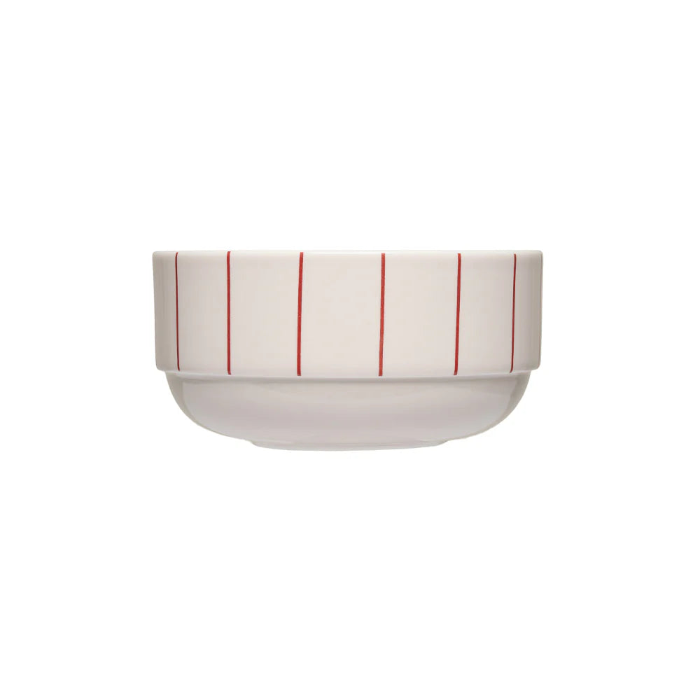 Pyjamas Bowl - Coral Red Stripes | Design Letters