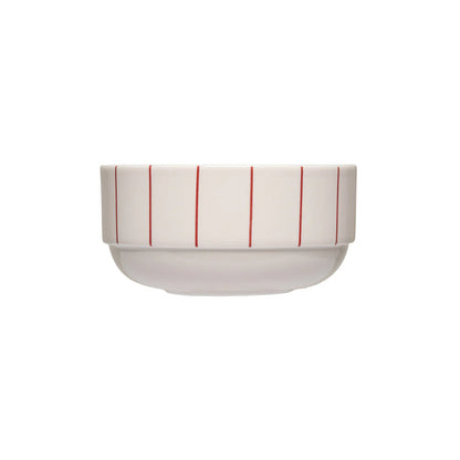 Pyjamas Bowl - Coral Red Stripes | Design Letters