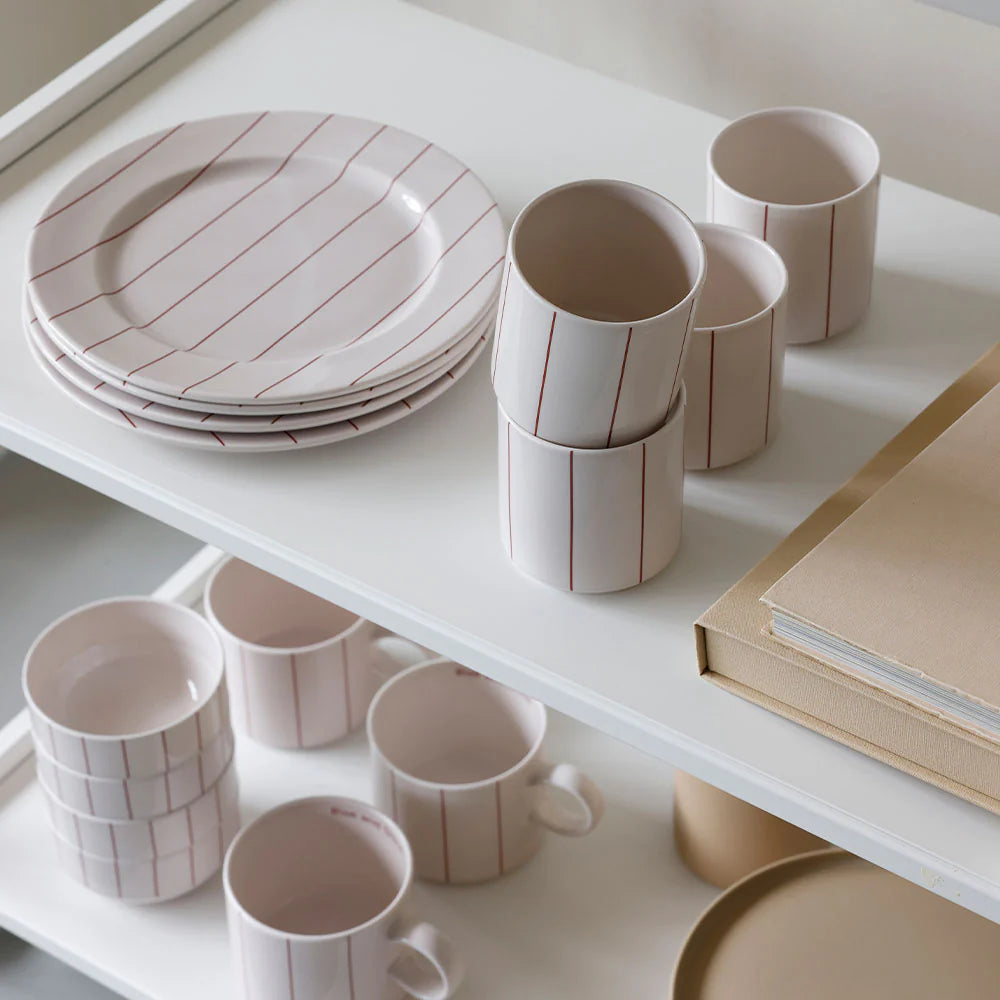 Pyjamas Bowl - Coral Red Stripes | Design Letters