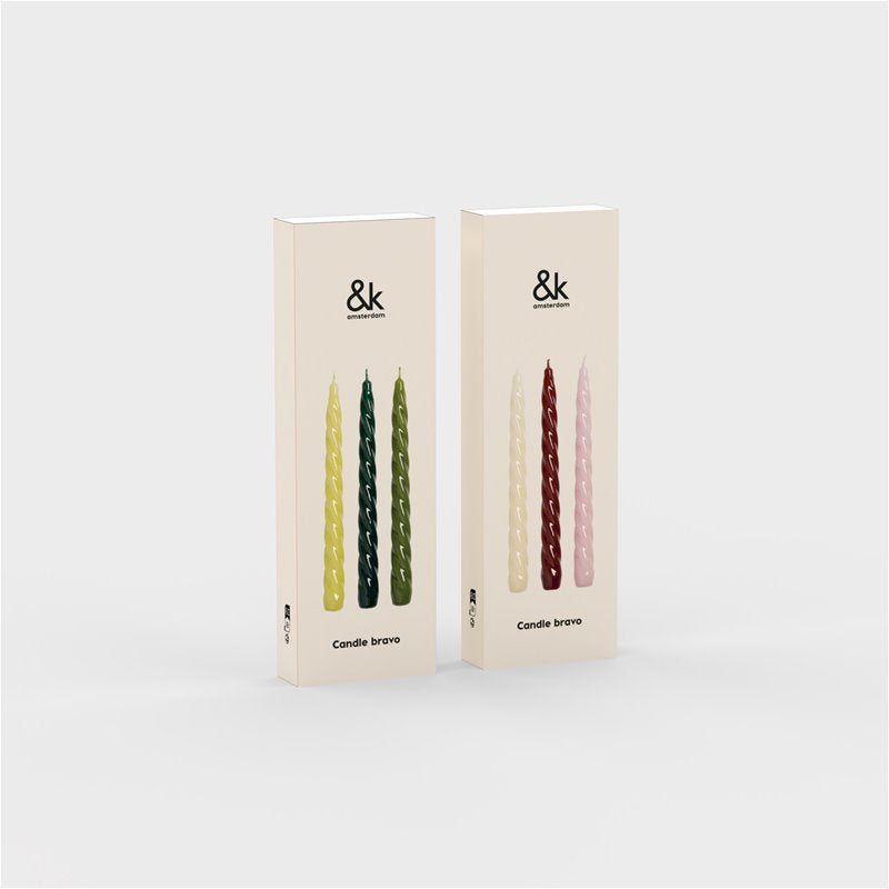 Candle Bravo - set van 3 - Reds | &Klevering - de inKijk