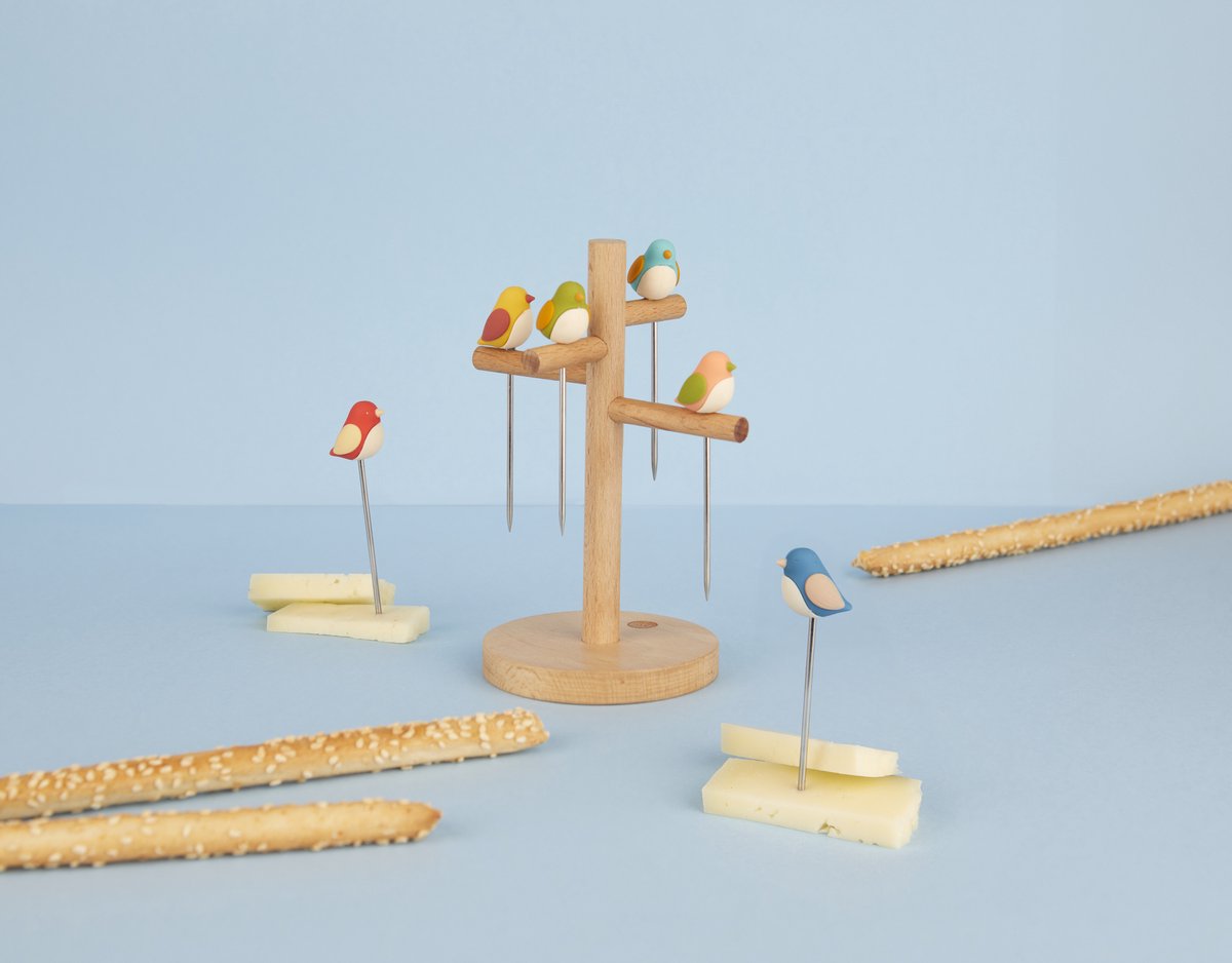 Birdie Snack Forks - set van 6 | Balvi