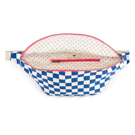 Bum bag - Checkered Navy Blue/Ecru | Rose in April