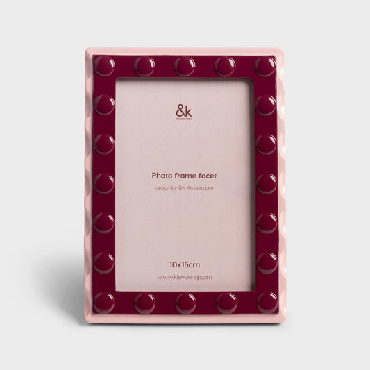 Photoframe facet rectangle - large pink | &Klevering