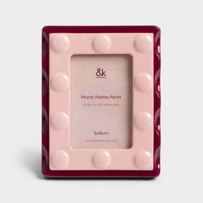 Photoframe facet rectangle - small pink | &Klevering