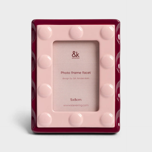 Photoframe facet rectangle - small pink | &Klevering