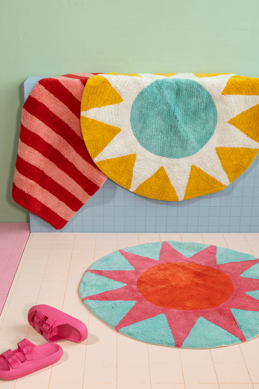 Bathmat - Soleil Round Blue - 75 cm | Kitsch Kitchen