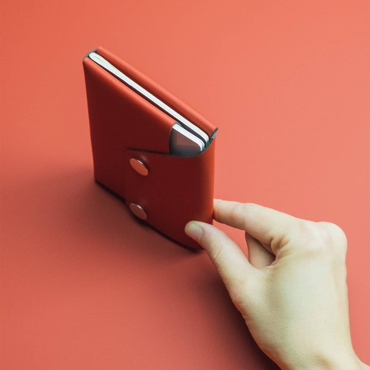 Travel Wallet - Red - Recyled Leather | LEMUR