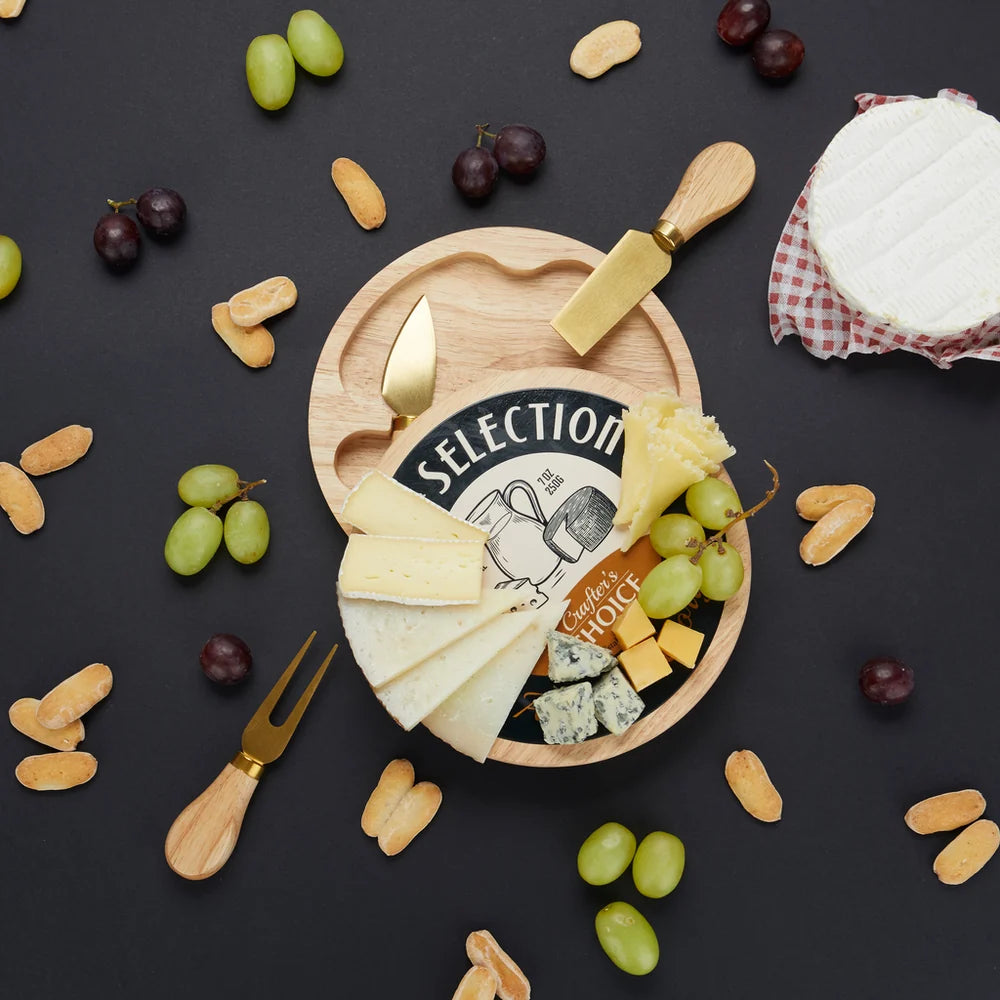 Cheese board with tools - Cheese Selection Black | Balvi