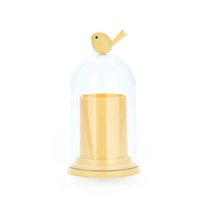 Birdie Toothpick / Cotton Dispenser - Yellow | Balvi