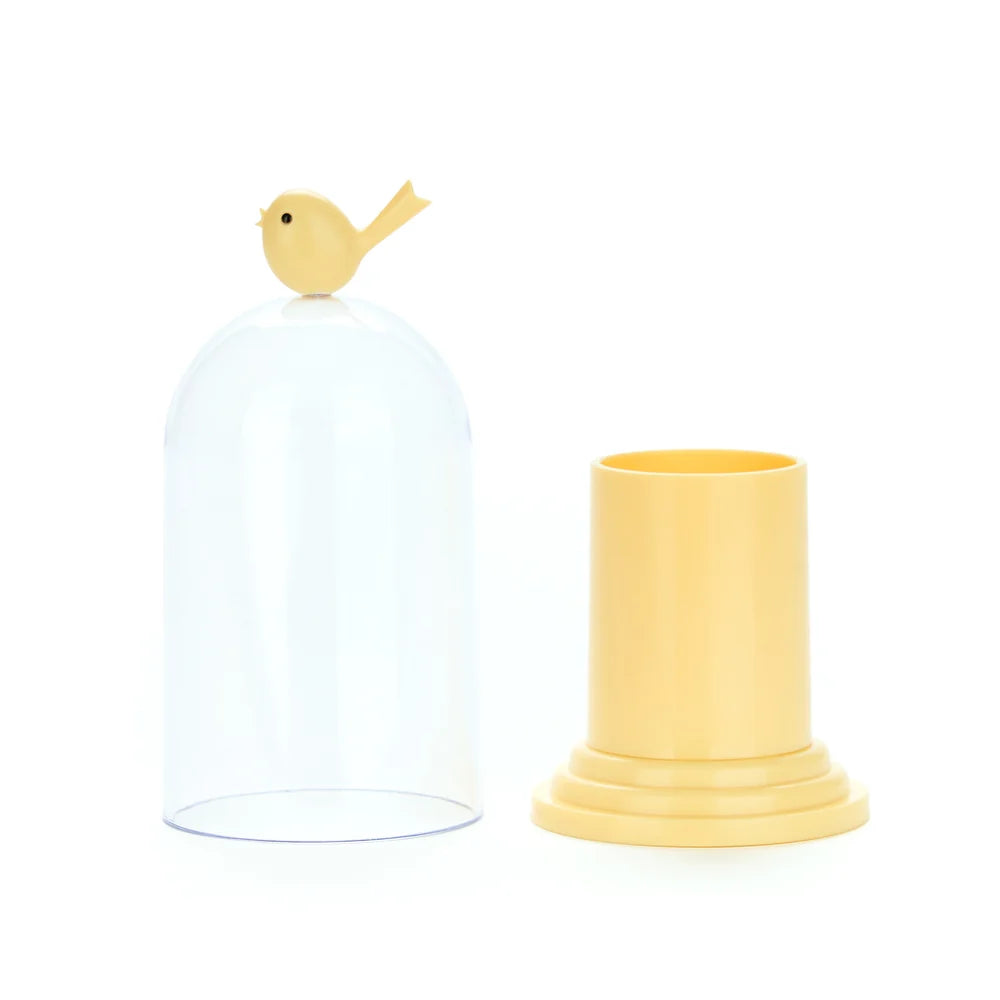 Birdie Toothpick / Cotton Dispenser - Yellow | Balvi