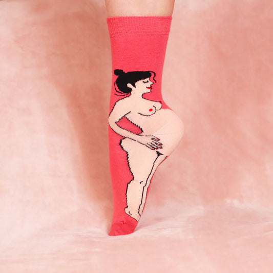 Pregnant Woman Socks - White | Coucou Suzette