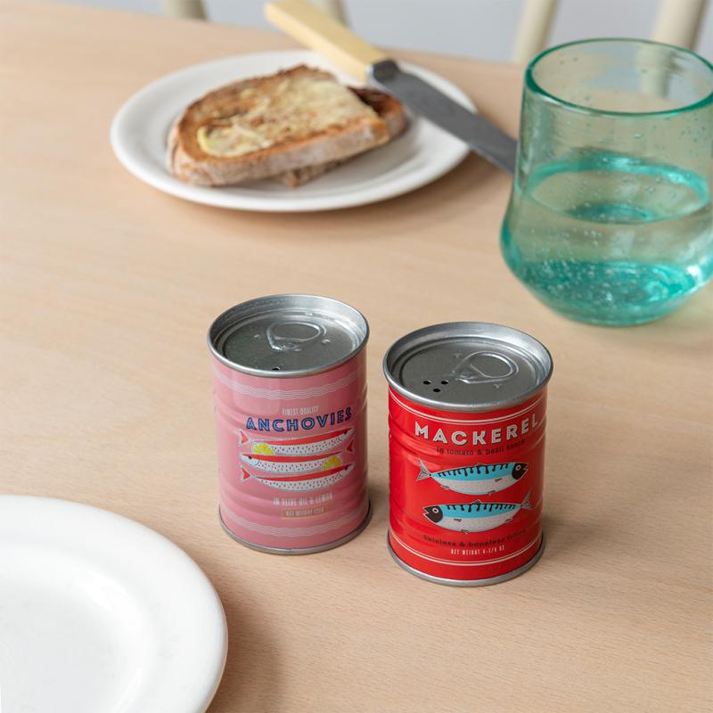 Tin salt and pepper shakers - fish | Rex