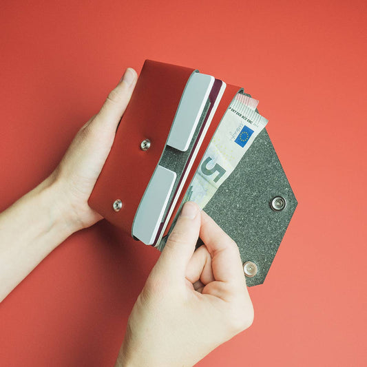 Travel Wallet - Red - Recyled Leather | LEMUR