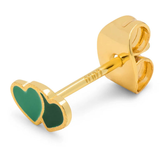 2Hearts - green - Gold Plated - 1 stuk | LULU Copenhagen
