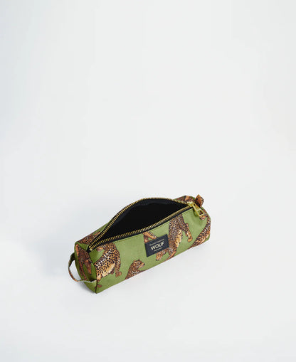 Olive leopard pencil case | Wouf - de inKijk