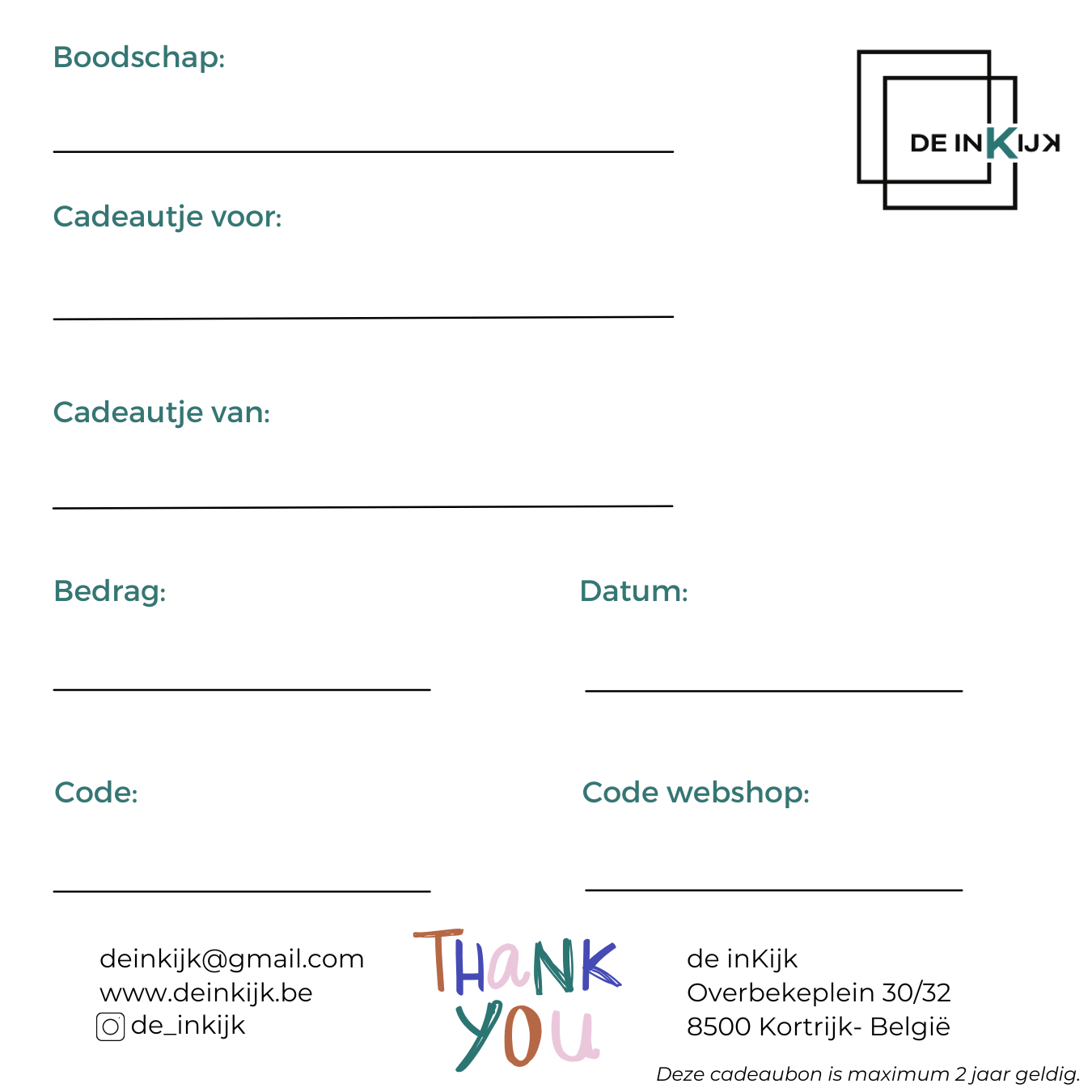 FYSIEKE CADEAUBON - de inKijk - de inKijk