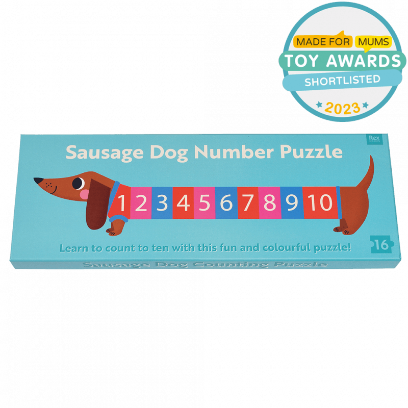 Number floor puzzle (16 pieces) - Sausage Dog | Rex