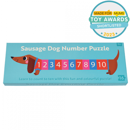 Number floor puzzle (16 pieces) - Sausage Dog | Rex