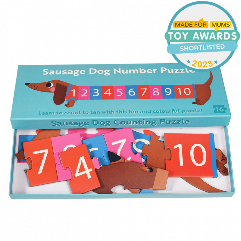 Number floor puzzle (16 pieces) - Sausage Dog | Rex