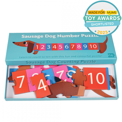 Number floor puzzle (16 pieces) - Sausage Dog | Rex